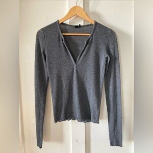 OUT from Under for Urban Outfitters gray SP long sleeve top
